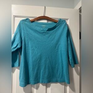 L.L. Bean Women's Aqua Long Sleeve Top